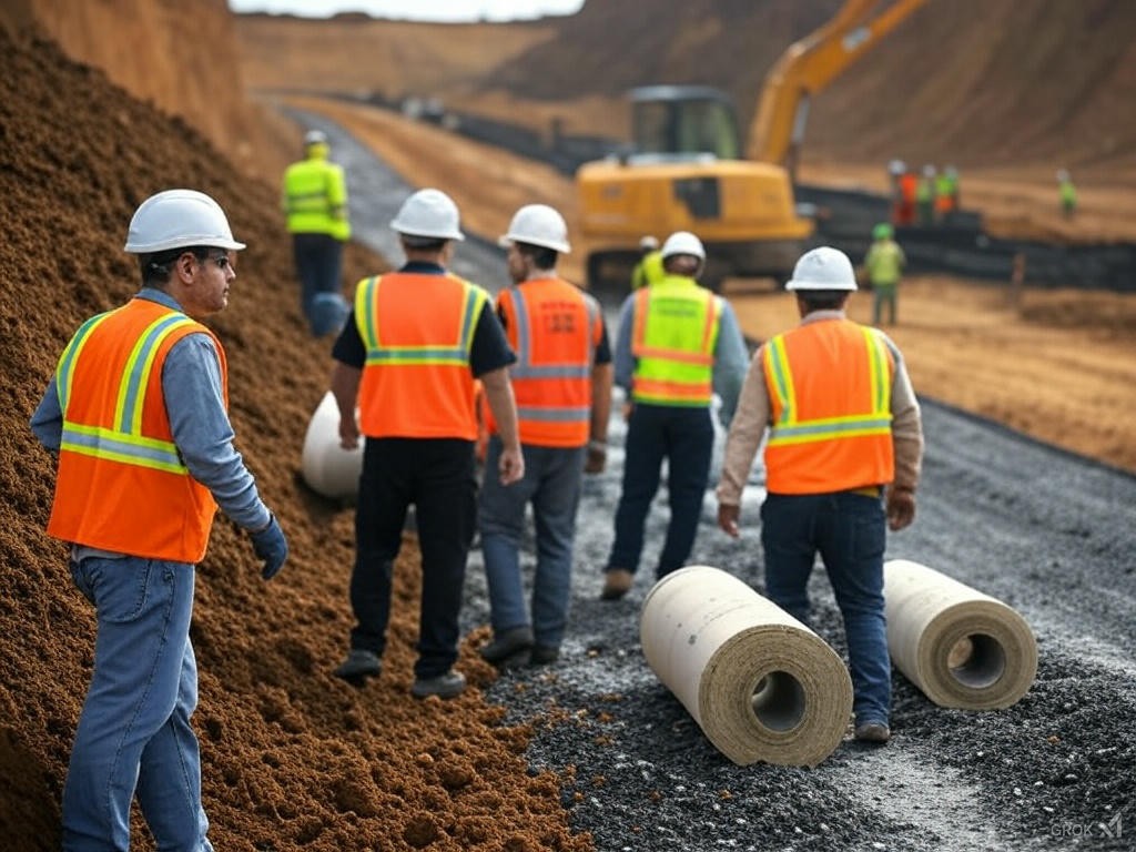 Geotextiles used in construction for soil stability
